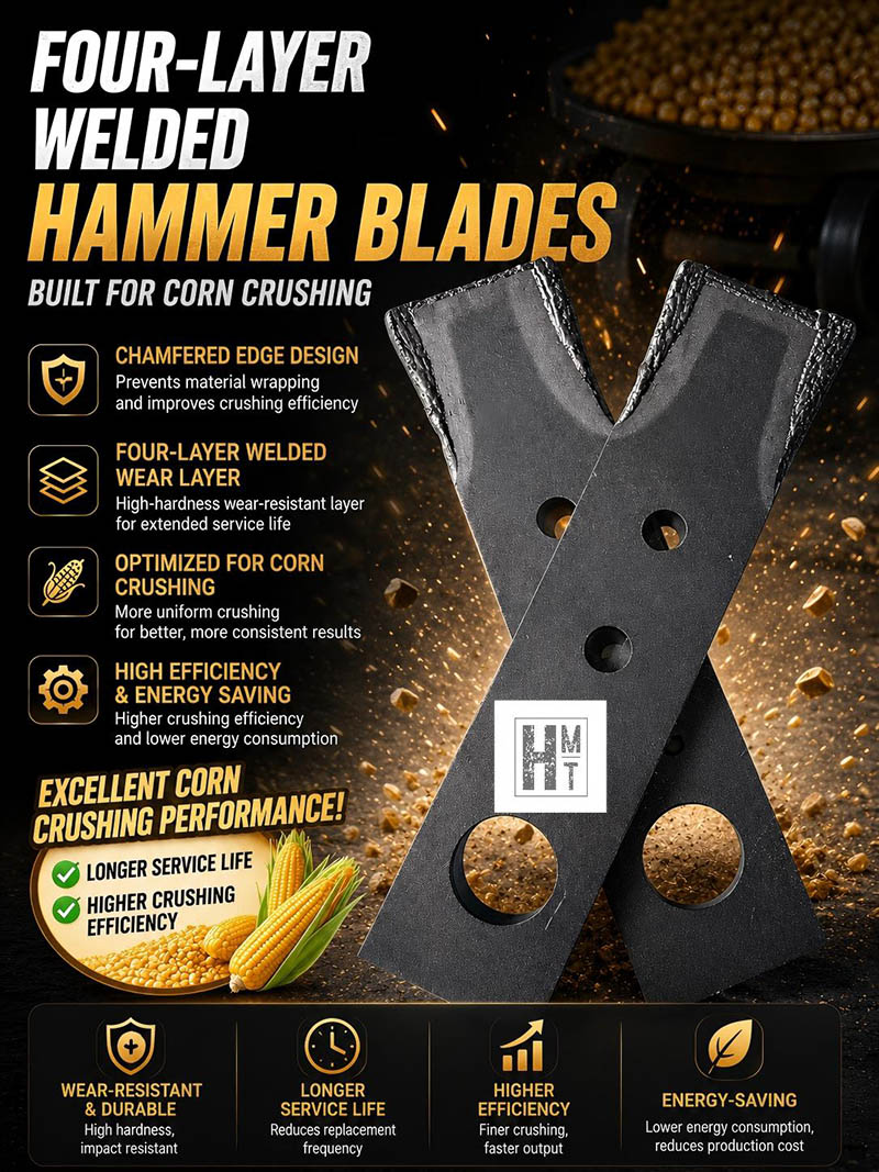 Four-layer plasma tungsten carbide hammer blade