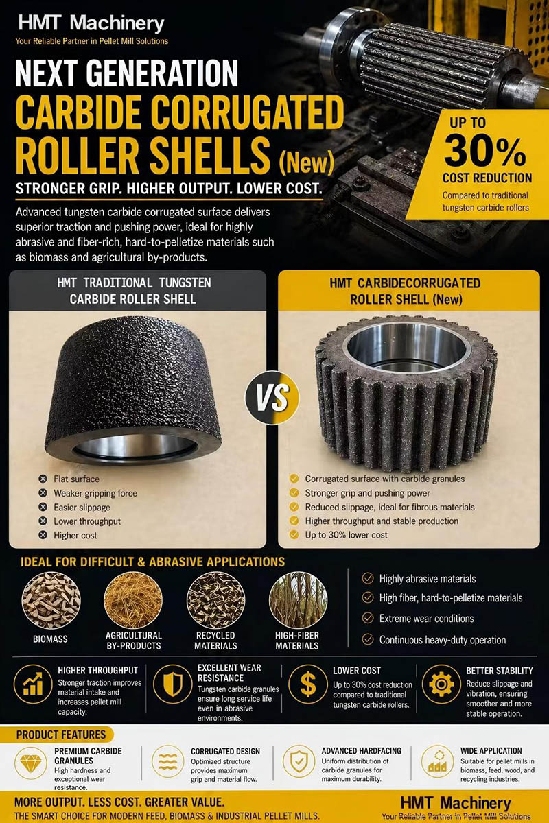 tungsten carbide corrugated roller shells